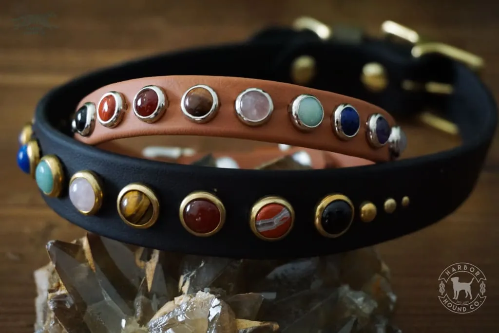 5/8" CHAKRA Gemstone Buckle Collar