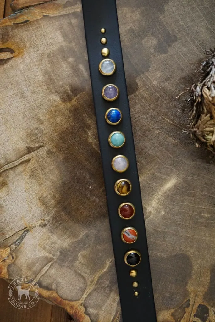 5/8" CHAKRA Gemstone Buckle Collar