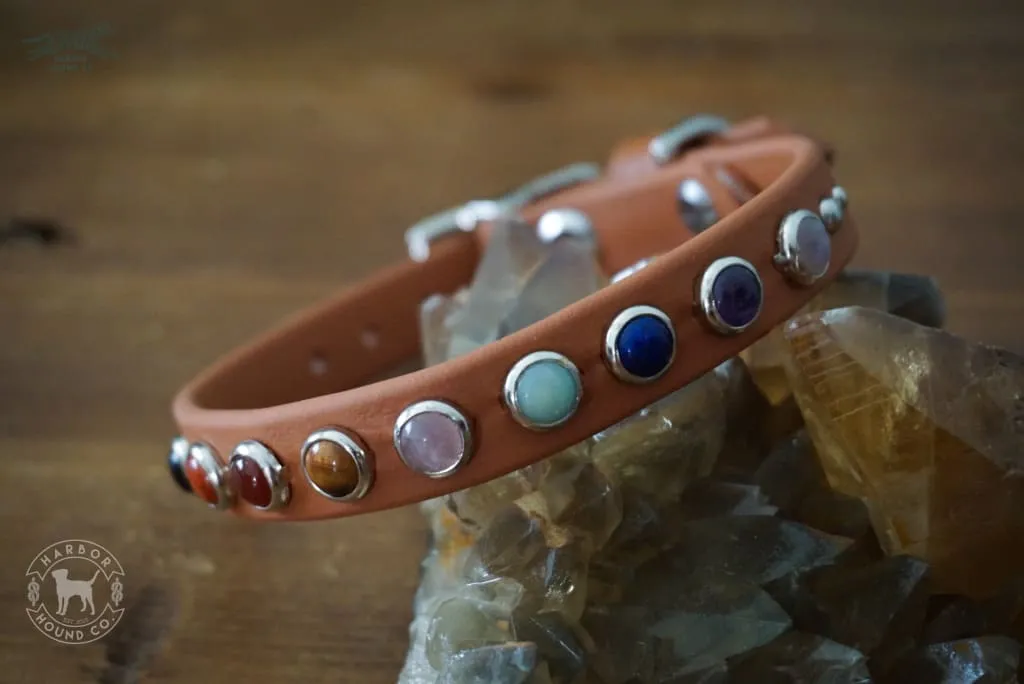5/8" CHAKRA Gemstone Buckle Collar