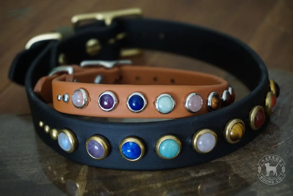5/8" CHAKRA Gemstone Buckle Collar
