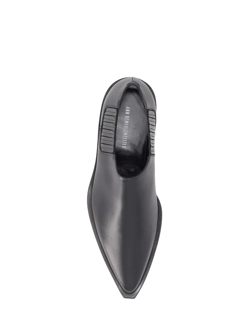 ADEN POINTY MICRO HEEL CUT COWBOY PLAIN SHINY CALF