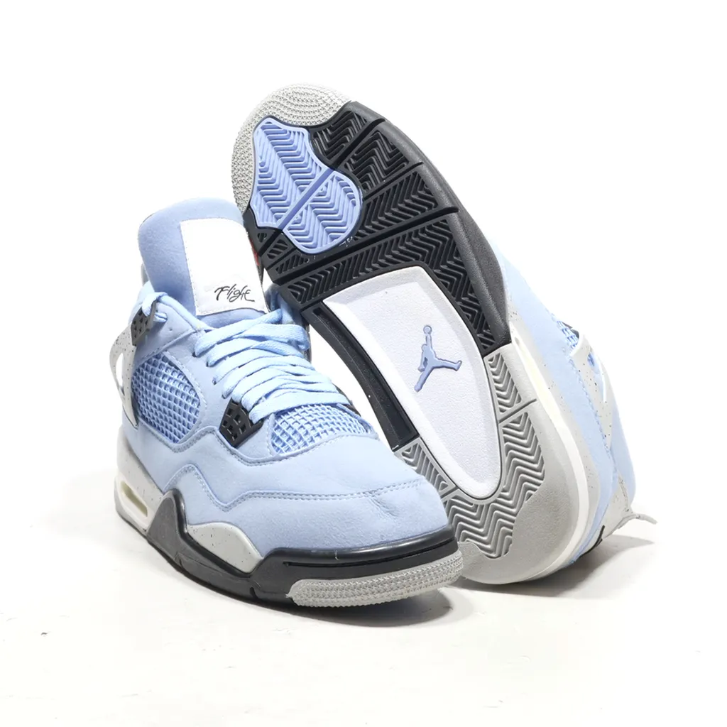 Air Jordan 4 Retro Low-Top Sneakers Fabric Blue Color For Men