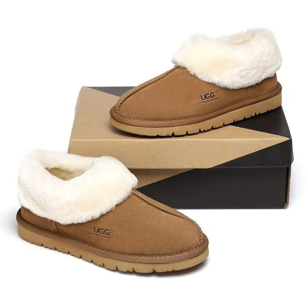 Australian Shepherd® UGG Slippers, Australia Premium Sheepskin,Unisex Homey Moccasins #15545
