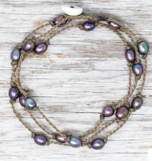 Authentic Freshwater Pearl Rope Necklace Bracelet Ankle Wrap