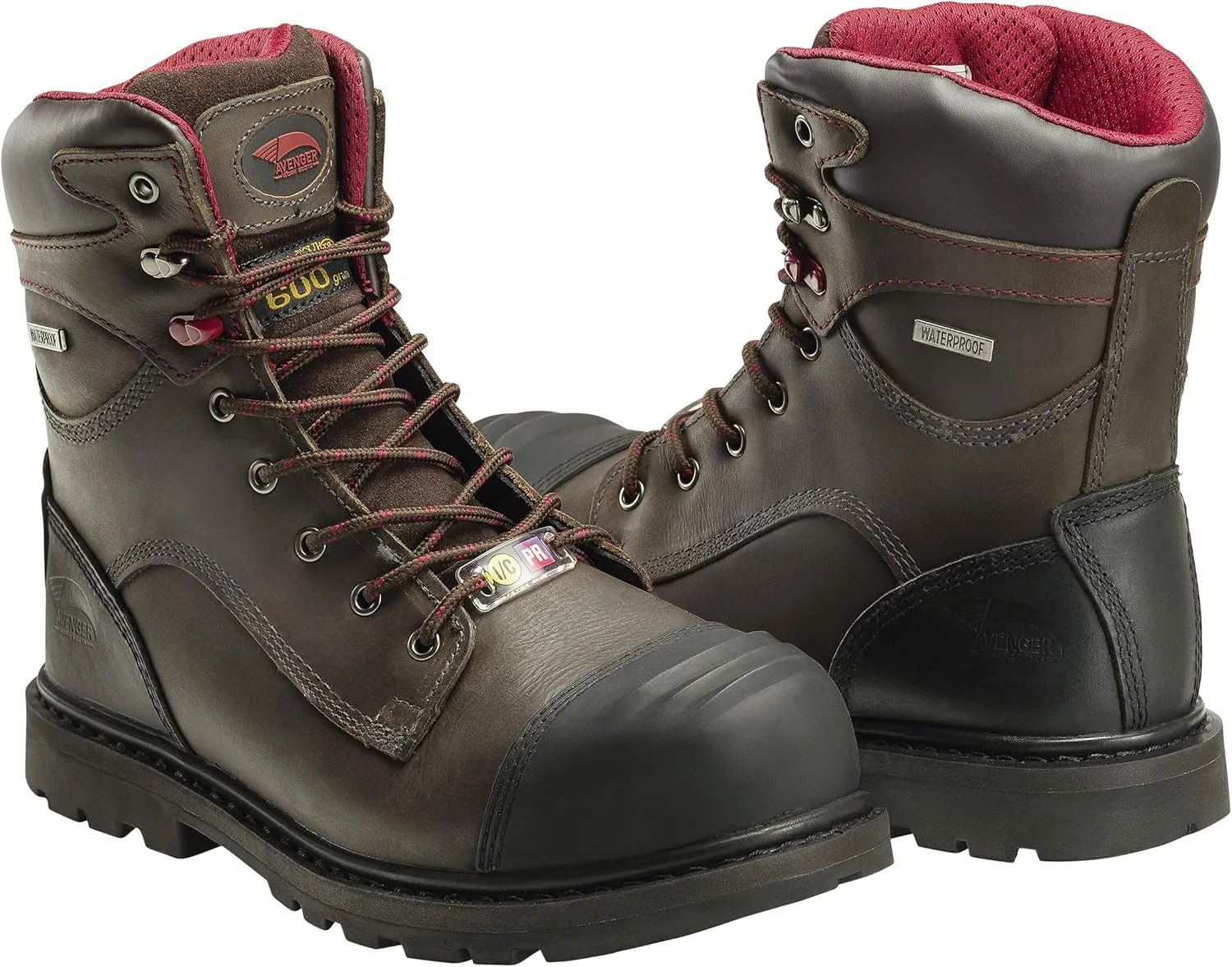 Avenger Work Boots Hammer 8" Men's Insulated Waterproof Leather Carbon Toe EH Industrial Work Boots