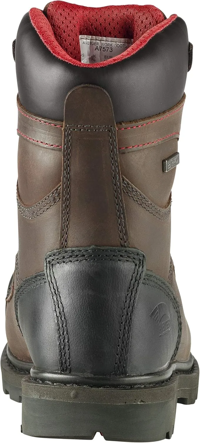 Avenger Work Boots Hammer 8" Men's Insulated Waterproof Leather Carbon Toe EH Industrial Work Boots