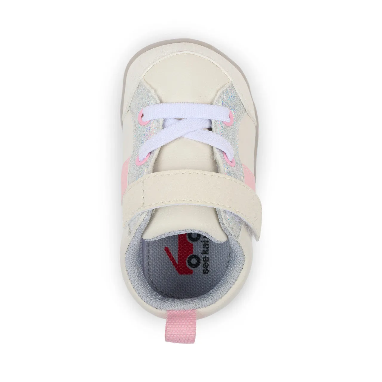 Connor First Walker Shoe - White/Pink by See Kai Run