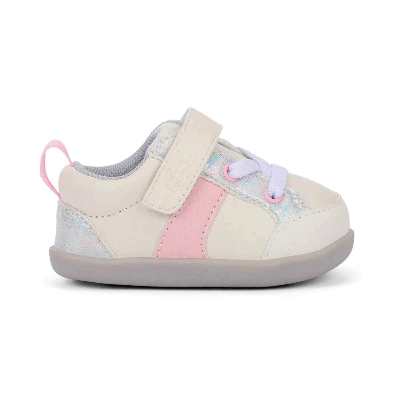 Connor First Walker Shoe - White/Pink by See Kai Run