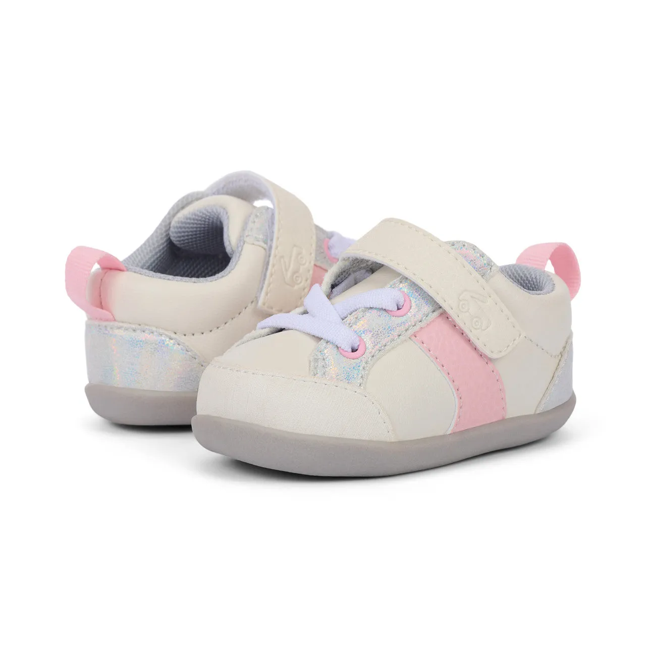 Connor First Walker Shoe - White/Pink by See Kai Run