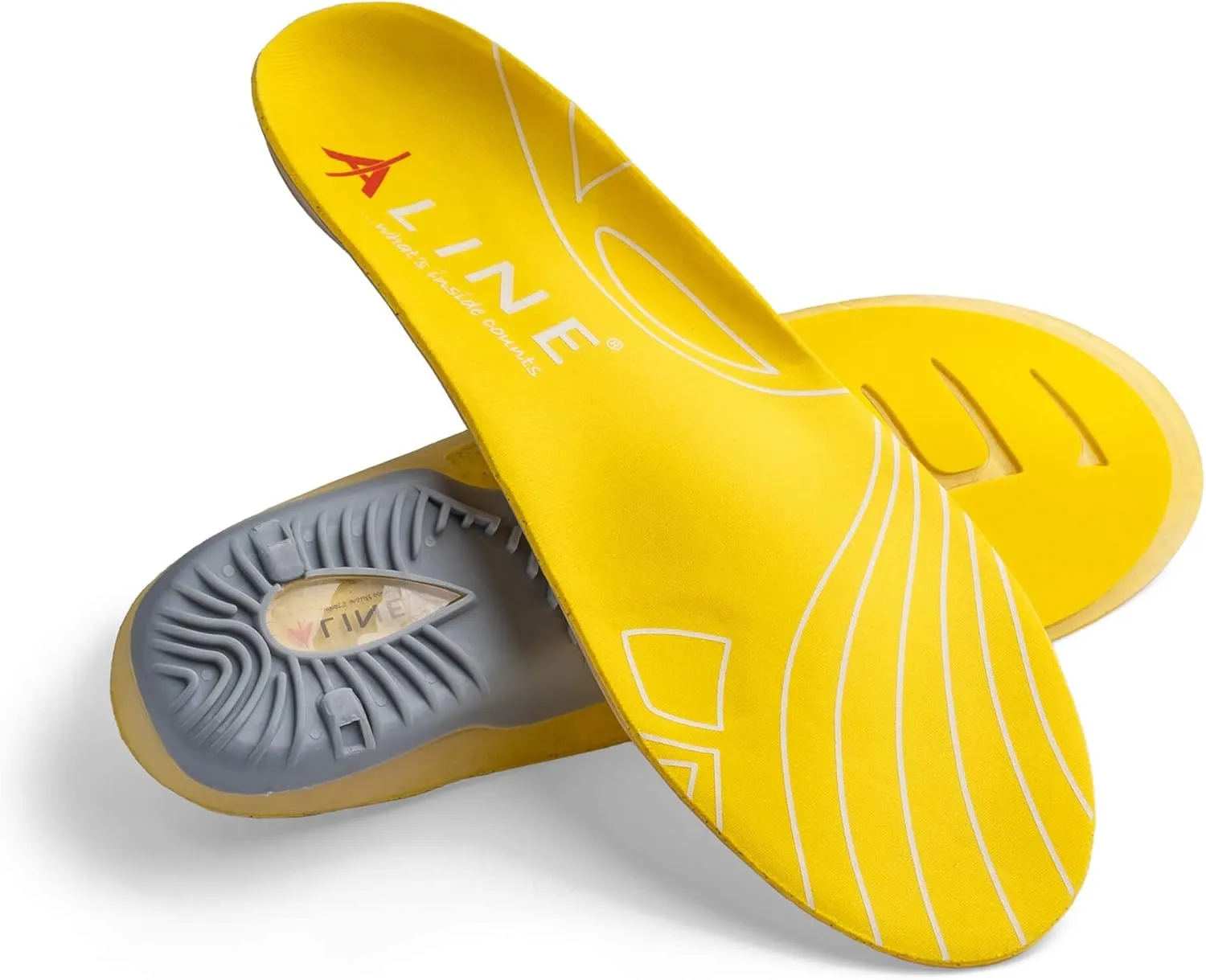 Cushion Memory Foam Insole - Shock Absorbent, Heel and Foot Support Shoe Inserts - Yellow - Men 12.5-13.5/Women 13.5-14.5/EU 46.5-48
