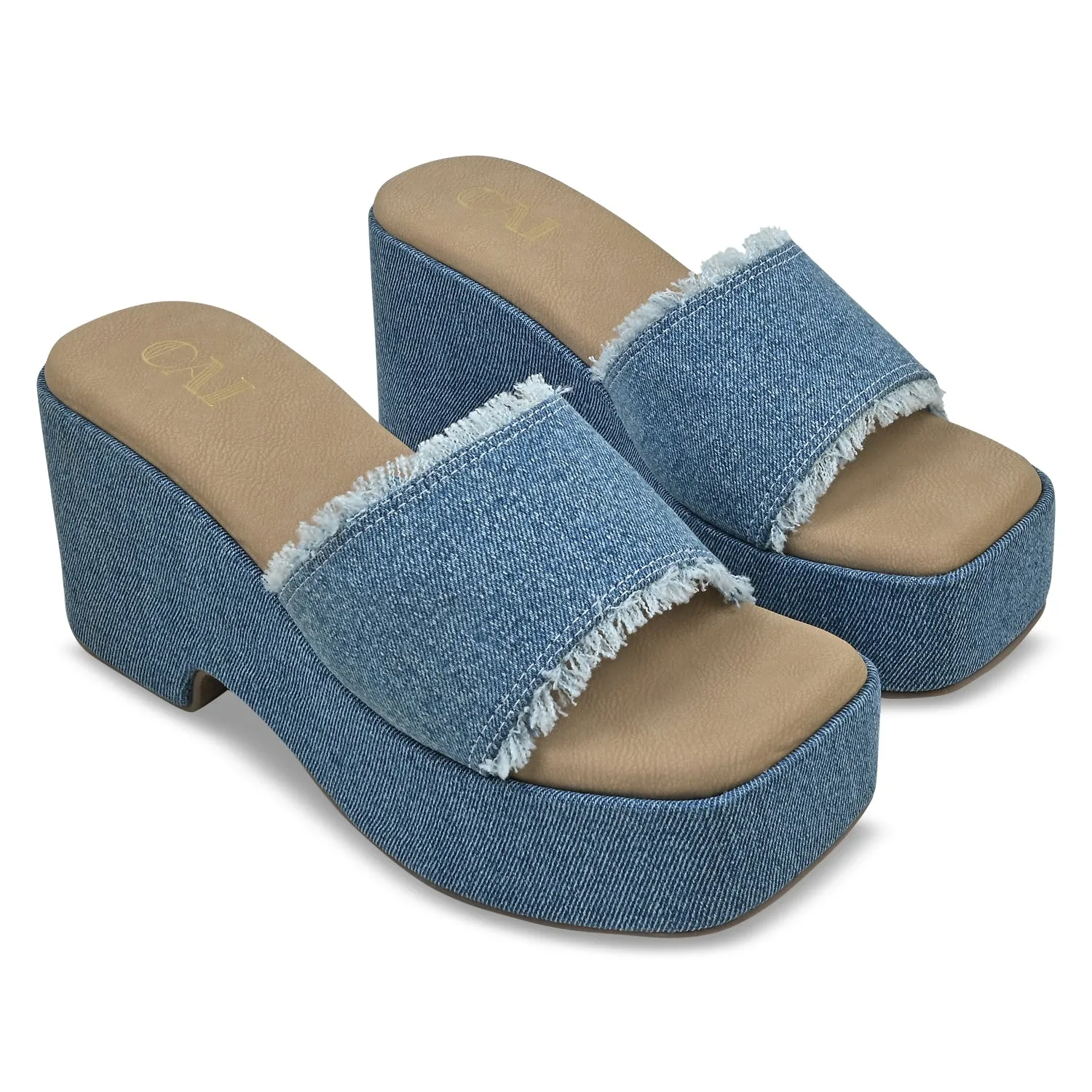 Denim Fringe Platforms