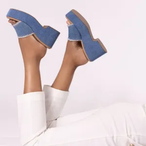 Denim Fringe Platforms