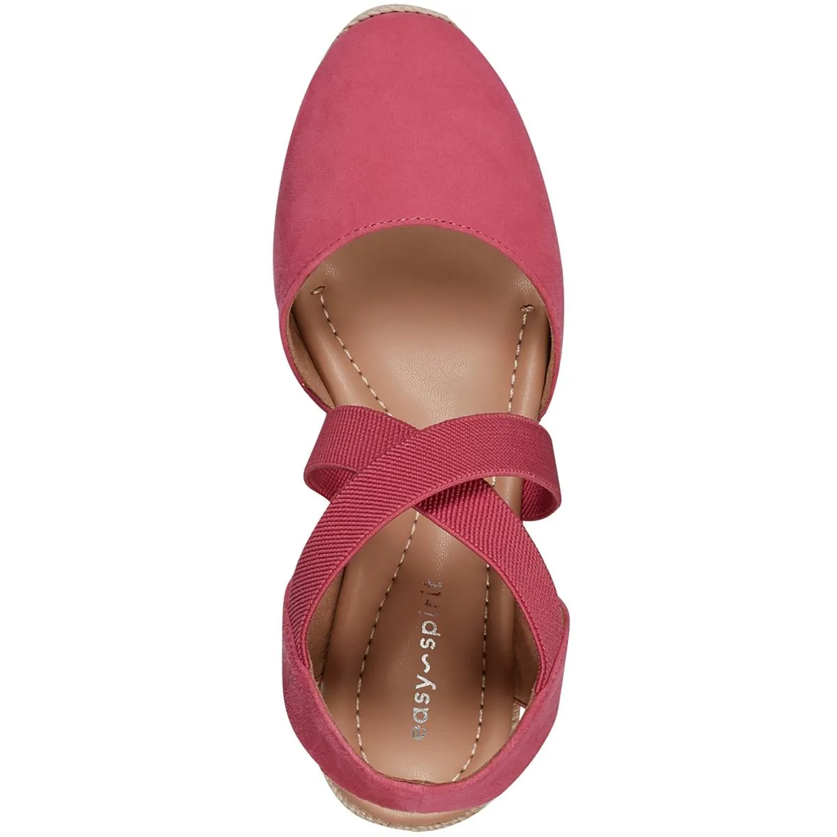 Easy Spirit Womens MEZA Leather Suede Wedge Sandals