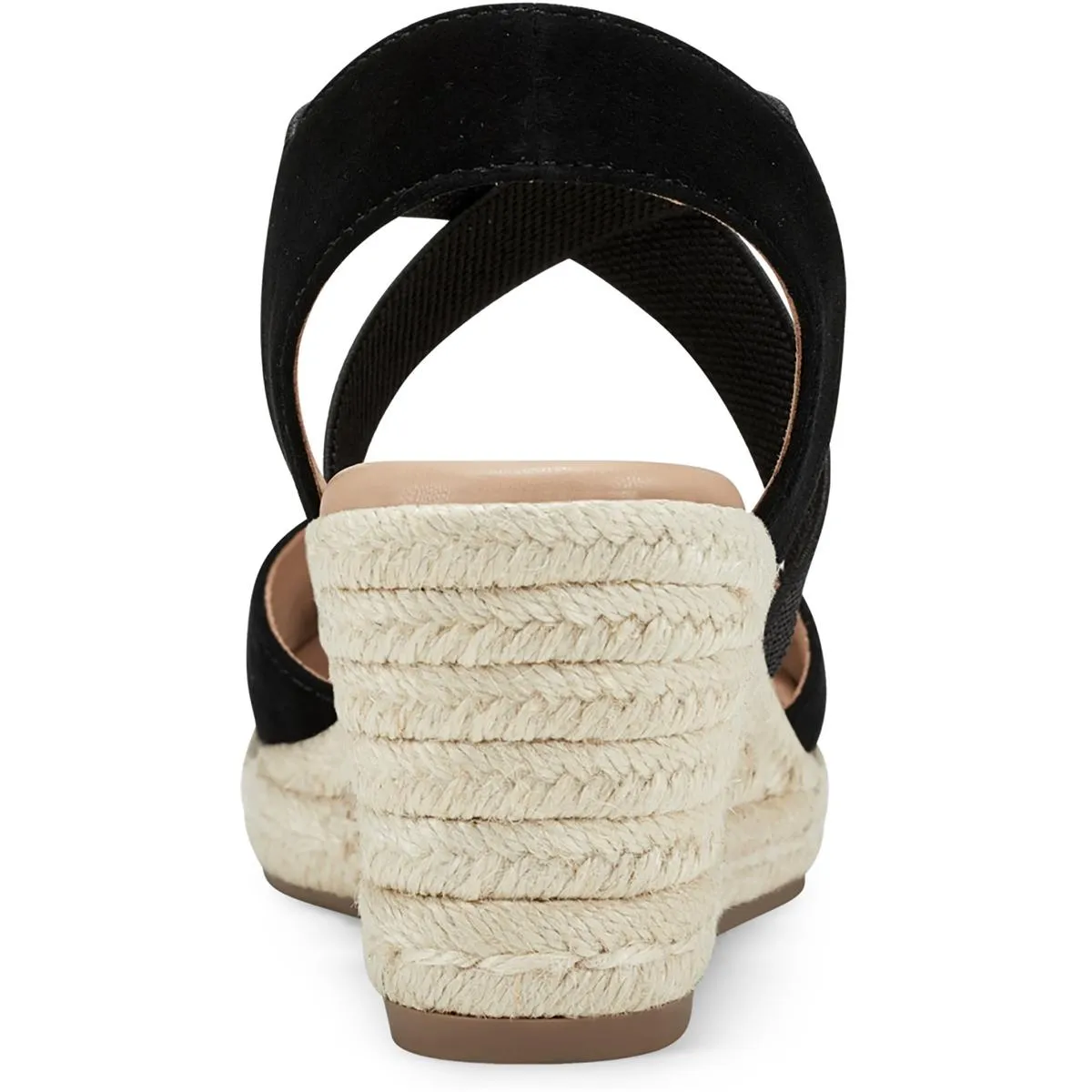 Easy Spirit Womens MEZA Leather Suede Wedge Sandals