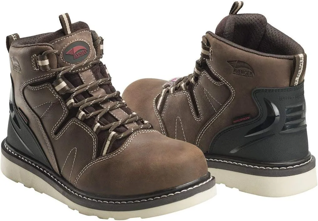 FSI FOOTWEAR SPECIALTIES INTERNATIONAL Men's 7606 Leather Wedge 6" Soft Toe Waterproof Puncture Resistant Eh Work Boots