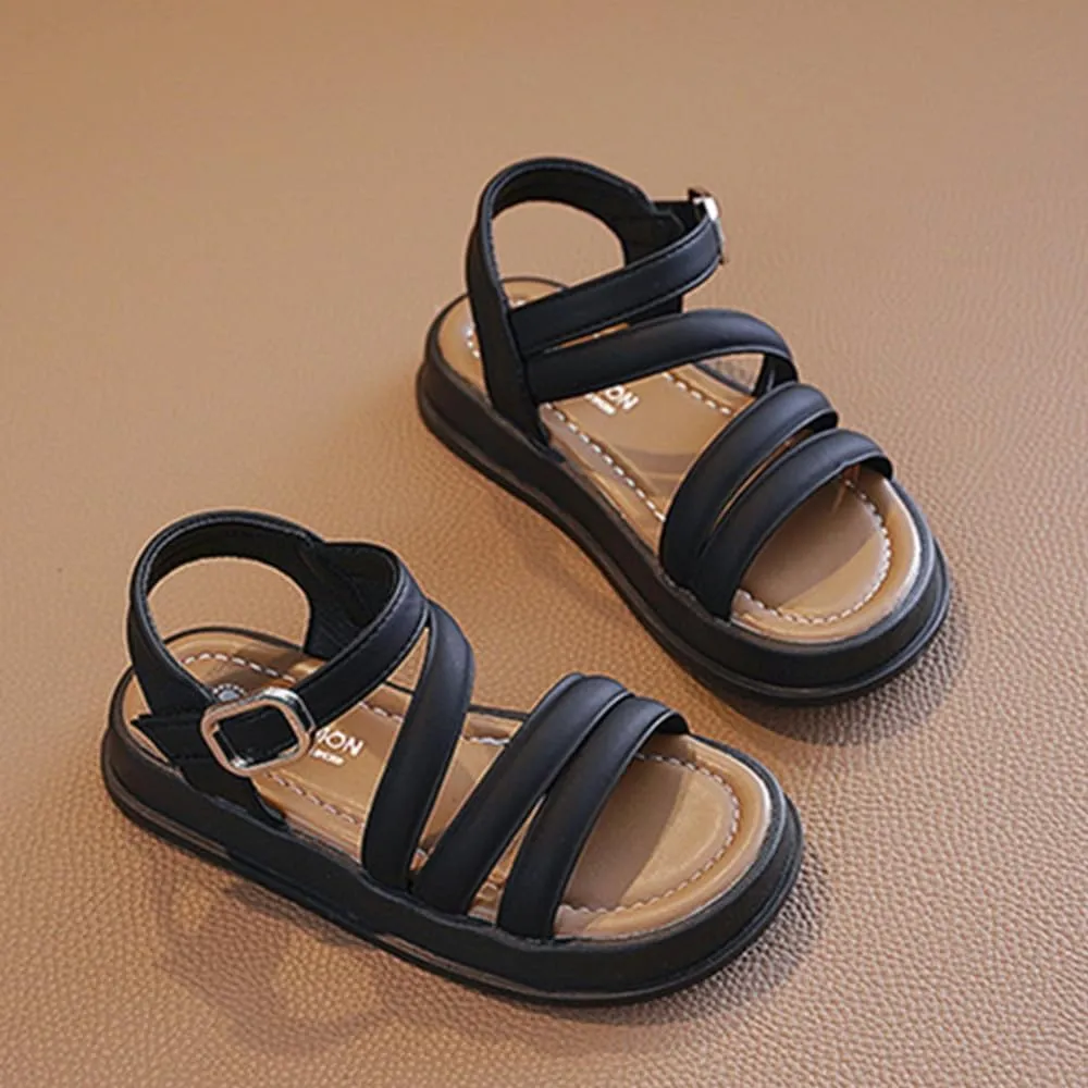 Girls Sandals Fashion Summer Strappy Flats Gladiator Sandals Shoes Open Toe Cute Flats Dress Sandals For Toddler/Little Kid/Big Kid