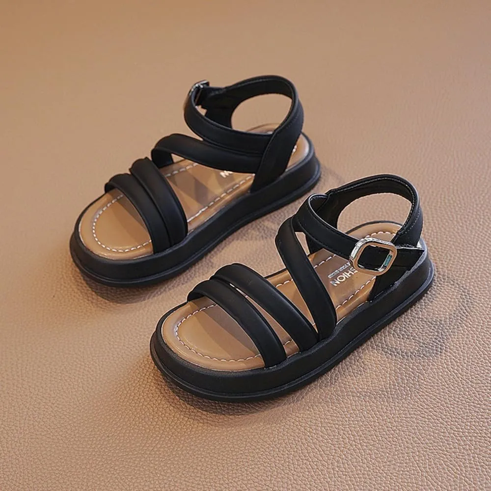 Girls Sandals Fashion Summer Strappy Flats Gladiator Sandals Shoes Open Toe Cute Flats Dress Sandals For Toddler/Little Kid/Big Kid