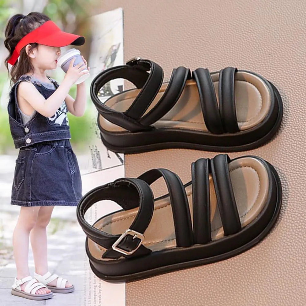Girls Sandals Fashion Summer Strappy Flats Gladiator Sandals Shoes Open Toe Cute Flats Dress Sandals For Toddler/Little Kid/Big Kid