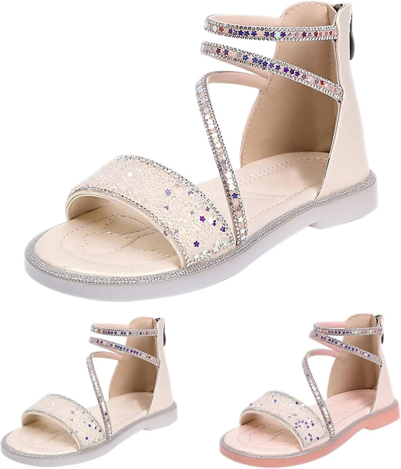 Girls Sandals Kids Casual Strap Flat Sandals Summer Open Toe Shoes Little Kid/Big Kid