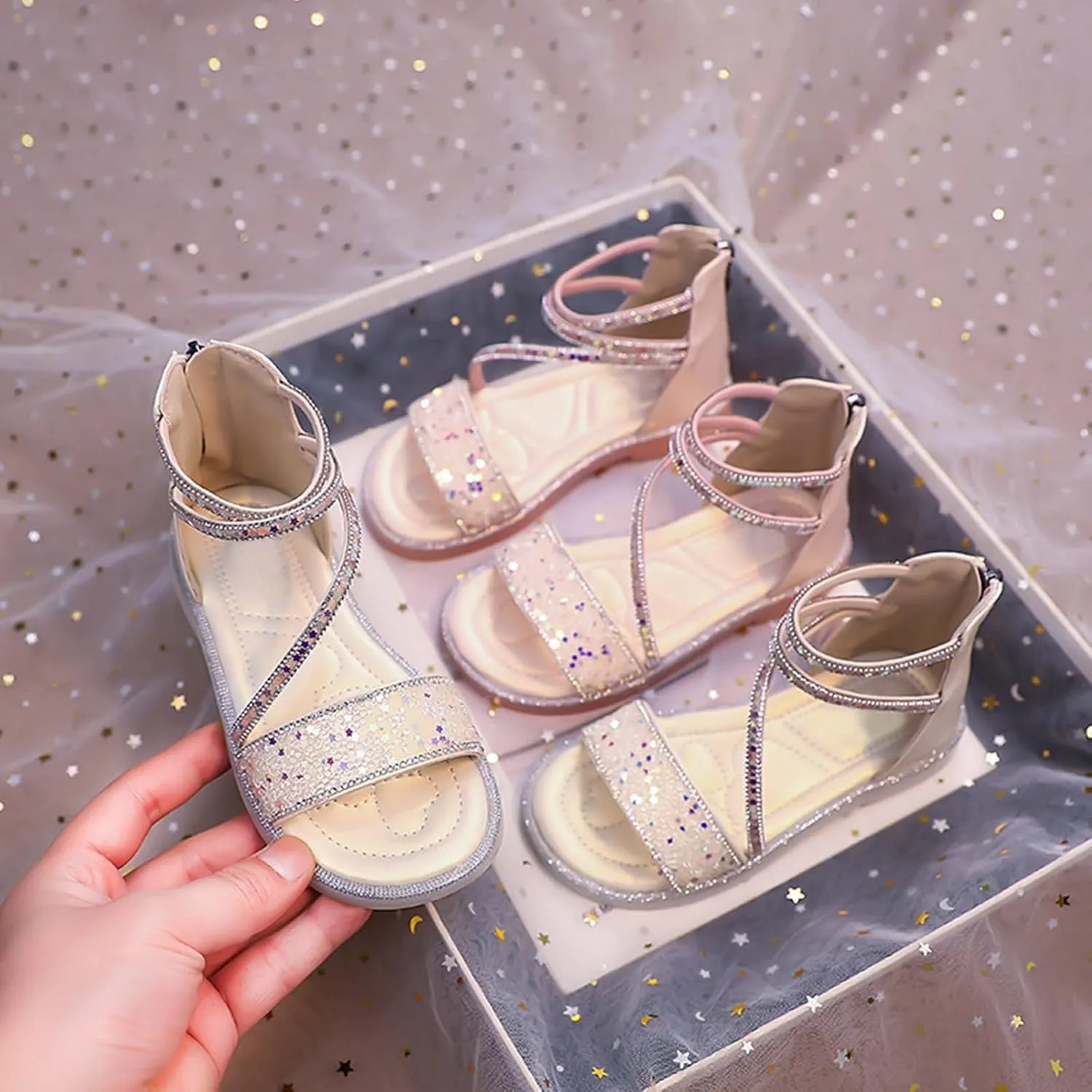 Girls Sandals Kids Casual Strap Flat Sandals Summer Open Toe Shoes Little Kid/Big Kid