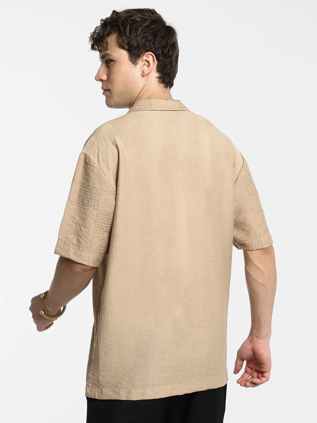 Graph-Tactile Oversized Shirt