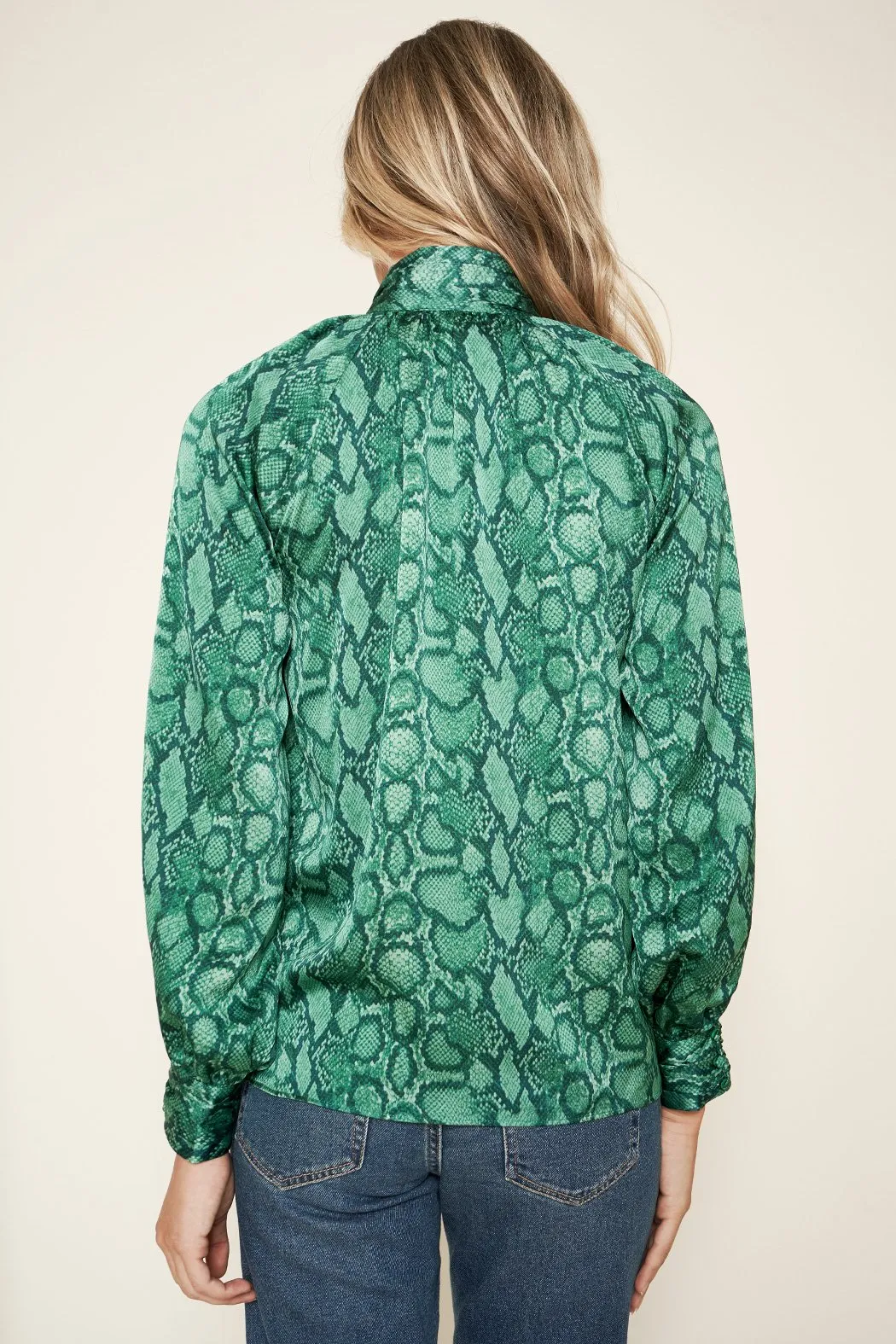 Gwendolyn Snake Mock Neck Blouse