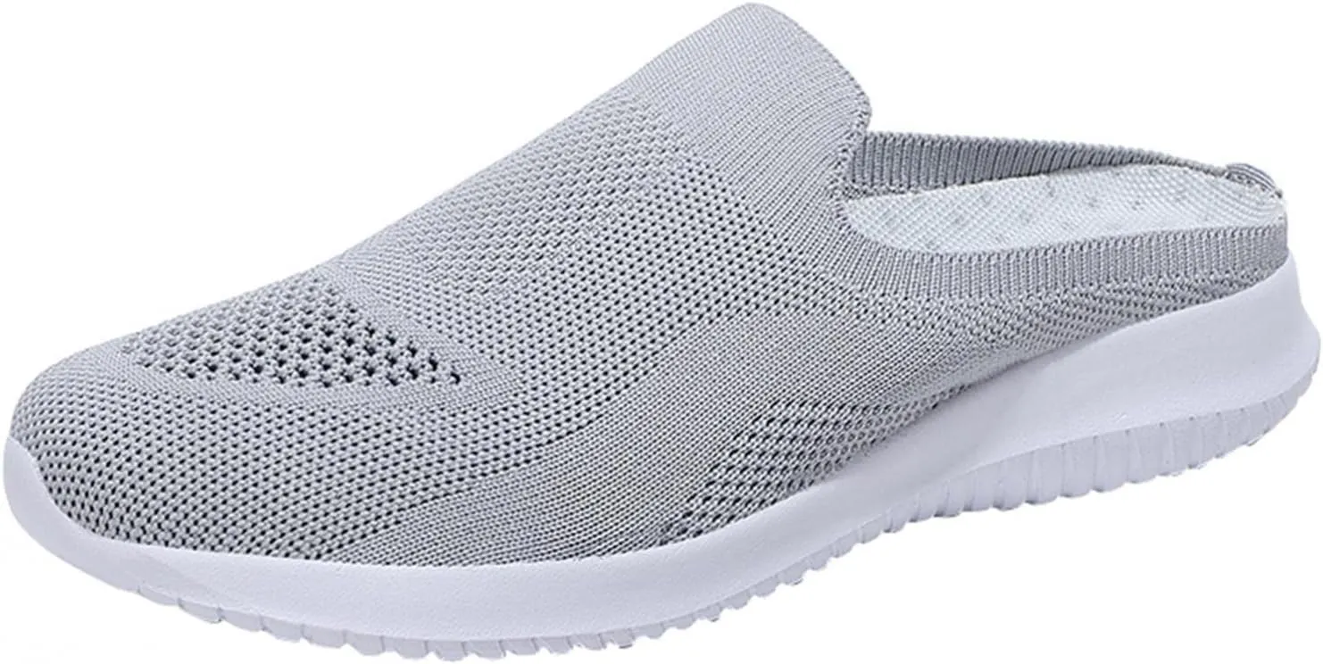 Hbeylia Slip On Mesh Sneakers For Women Walking Running Breathable Mule Air Cushion Athletic Sport Shoes Fashion Casual Workout Gym Fitness Slides Work Nurse Sliders Shoes