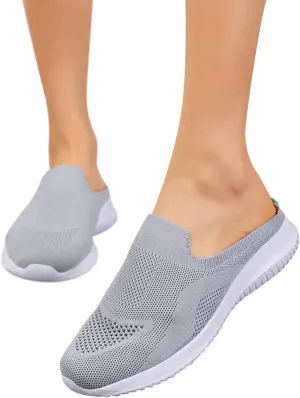 Hbeylia Slip On Mesh Sneakers For Women Walking Running Breathable Mule Air Cushion Athletic Sport Shoes Fashion Casual Workout Gym Fitness Slides Work Nurse Sliders Shoes