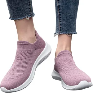 Hbeylia Women's Slip On Sneakers Walking Shoes Comfortable Elastic Sock Sneakers Golf Running Tennis Shoes Non Slip Athletic Workout Sport Shoes For Women Girls Back To School Gift
