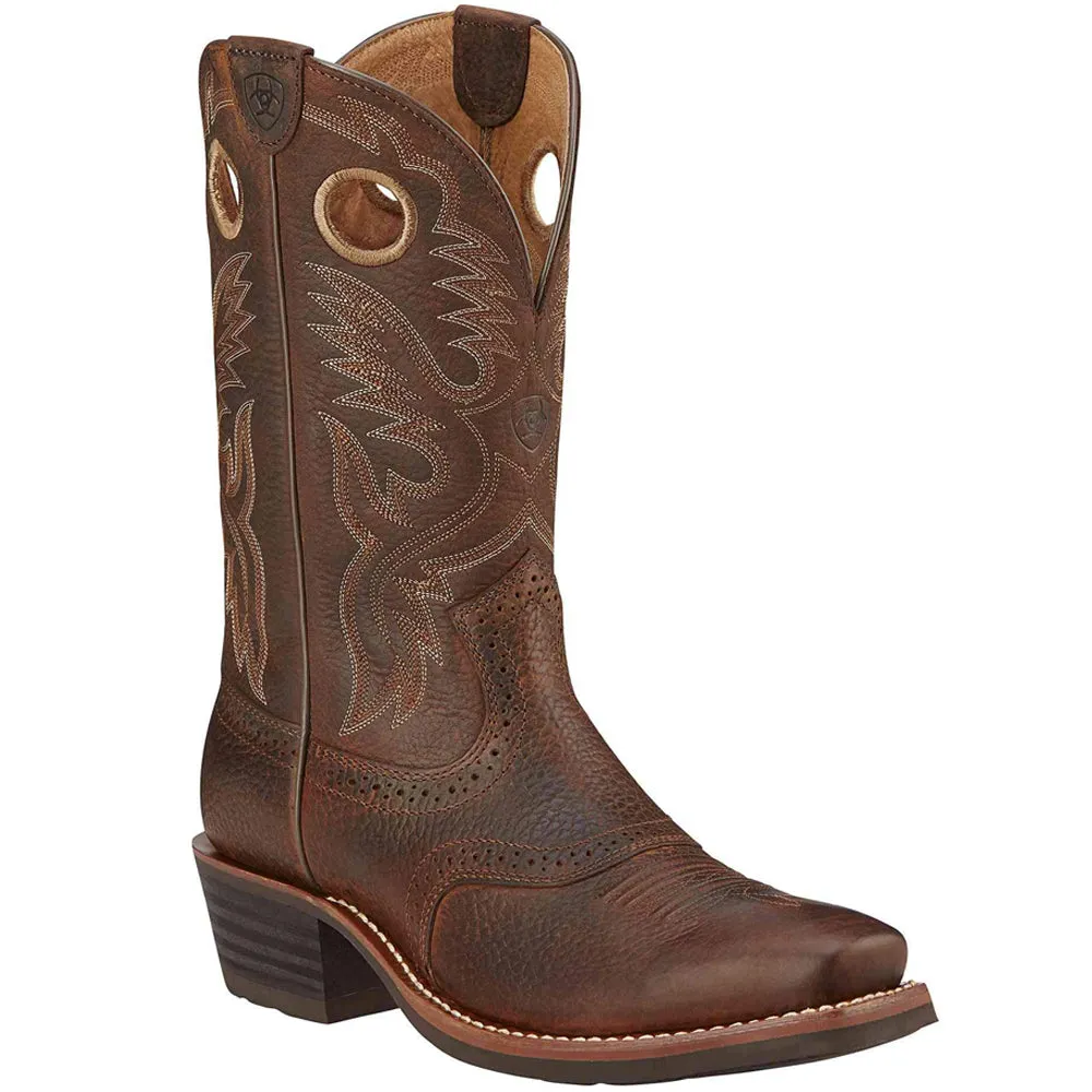 Heritage Roughstock Embroidered Square Toe Cowboy Boots