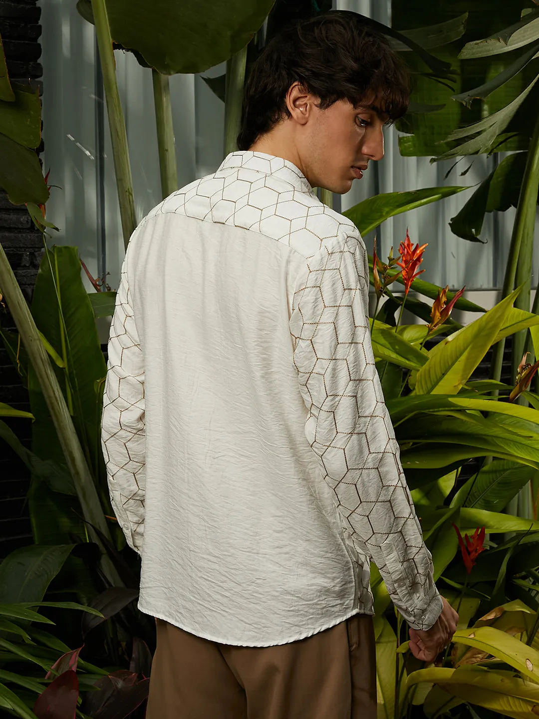 Hexagon-Lined Shirt