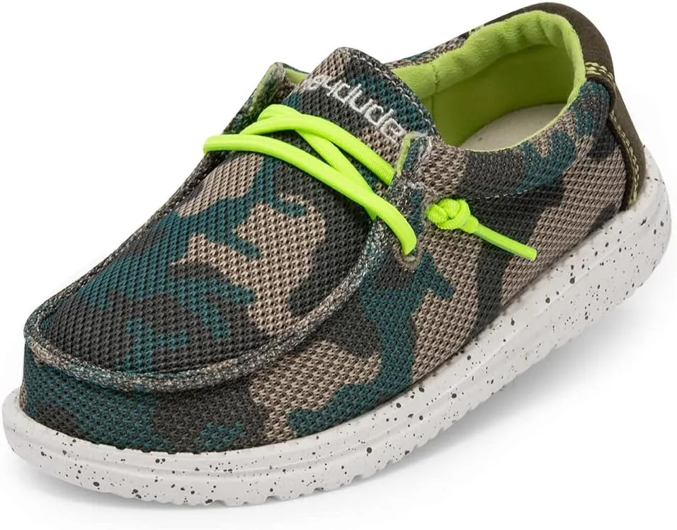 Hey Dude Boy's Wally Youth Multiple Colors | Boys Shoes | Boy's Lace Up Loafers | Comfortable & Light-Weight