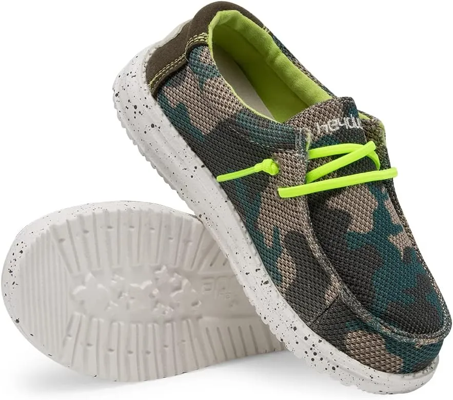 Hey Dude Boy's Wally Youth Multiple Colors | Boys Shoes | Boy's Lace Up Loafers | Comfortable & Light-Weight
