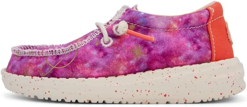 Hey Dude Wally Toddler Galaxy Pink Multi Size 9 | Kids Shoes | Kids Slip-on Loafers | Comfortable & Light-Weight