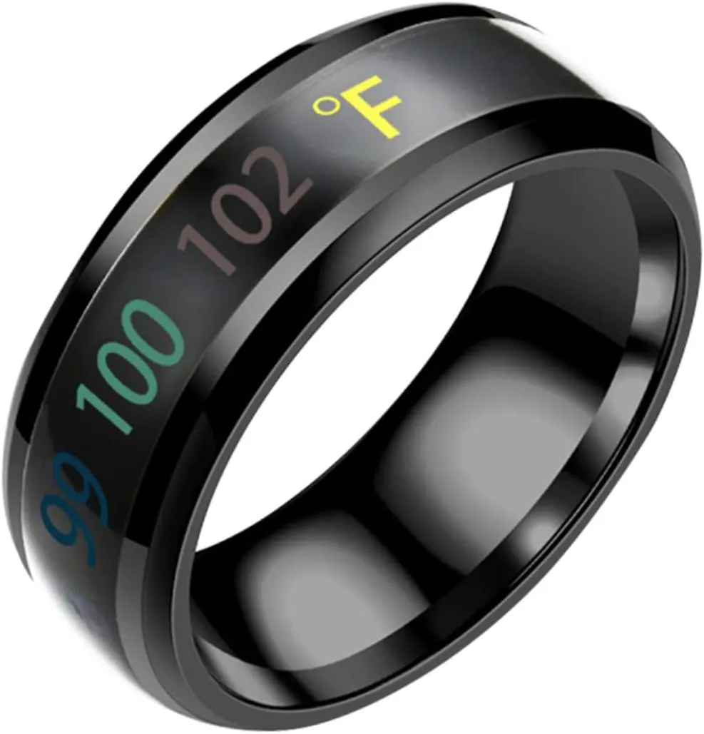 High Polished Smart Ring Temperature Ring for Couples Stylish Wedding Jewelry