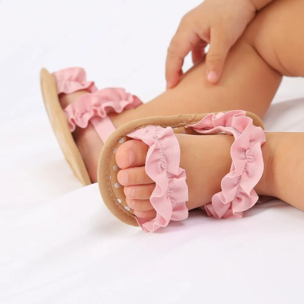 Infant Baby Boys Girls Sandals Summer Baby Wedding Dress Flat Shoes Newborn Crib Shoes First Walkers Prewalkers Shoes
