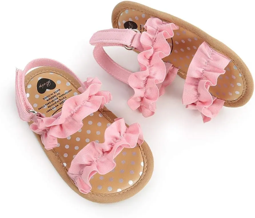 Infant Baby Boys Girls Sandals Summer Baby Wedding Dress Flat Shoes Newborn Crib Shoes First Walkers Prewalkers Shoes