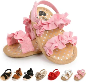Infant Baby Boys Girls Sandals Summer Baby Wedding Dress Flat Shoes Newborn Crib Shoes First Walkers Prewalkers Shoes