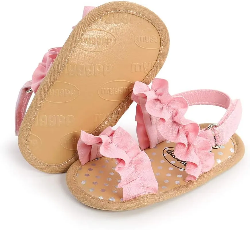 Infant Baby Boys Girls Sandals Summer Baby Wedding Dress Flat Shoes Newborn Crib Shoes First Walkers Prewalkers Shoes