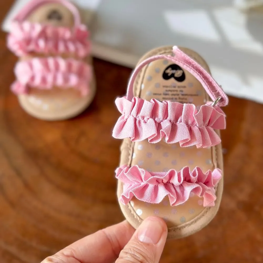 Infant Baby Boys Girls Sandals Summer Baby Wedding Dress Flat Shoes Newborn Crib Shoes First Walkers Prewalkers Shoes