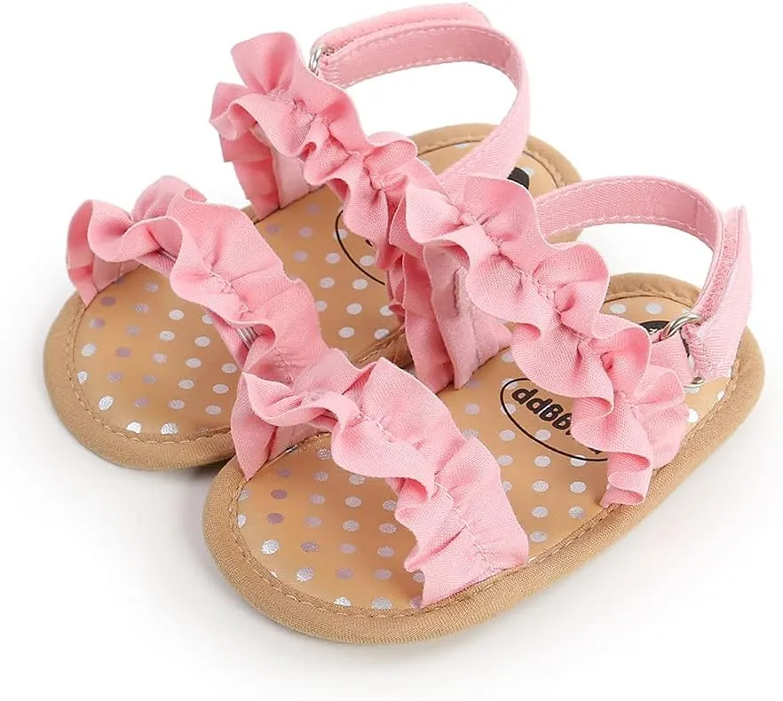 Infant Baby Boys Girls Sandals Summer Baby Wedding Dress Flat Shoes Newborn Crib Shoes First Walkers Prewalkers Shoes