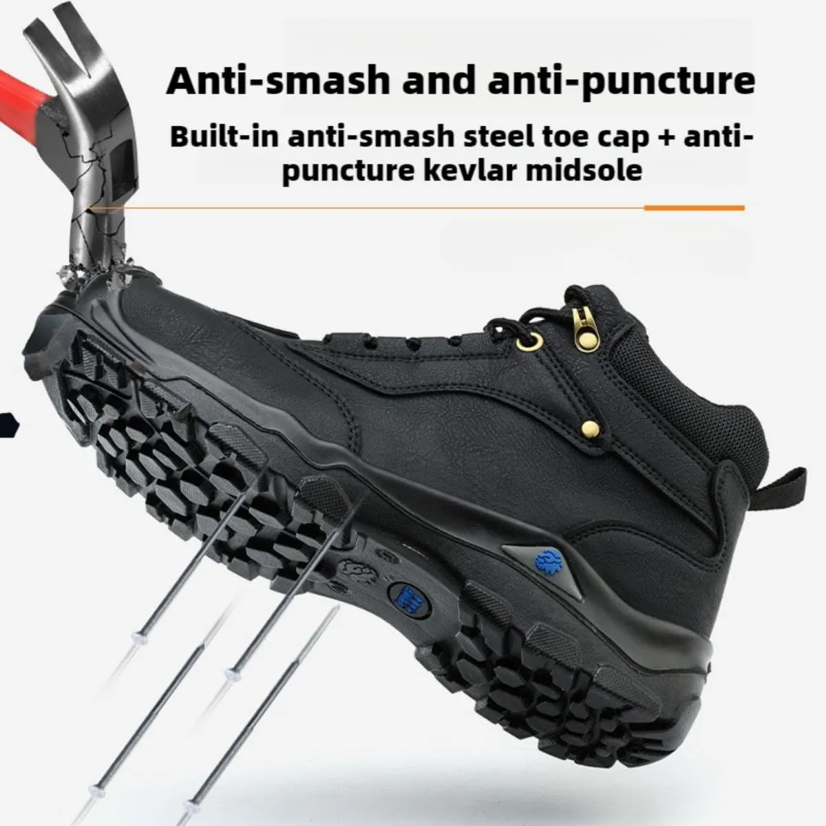 Inner fleece Construction Boots for Men Winter Work Hard Toe Steel Toe Construction Site Footwear for Anti-slip Pierce Proof Insulated Warm Thermal Waterproof Protective