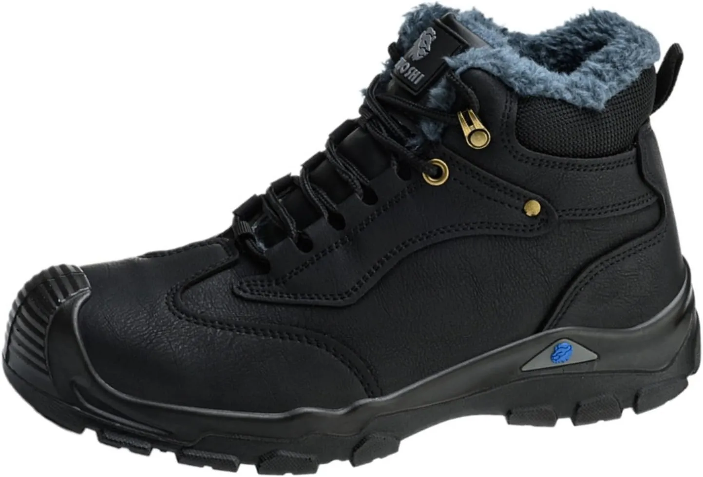 Inner fleece Construction Boots for Men Winter Work Hard Toe Steel Toe Construction Site Footwear for Anti-slip Pierce Proof Insulated Warm Thermal Waterproof Protective