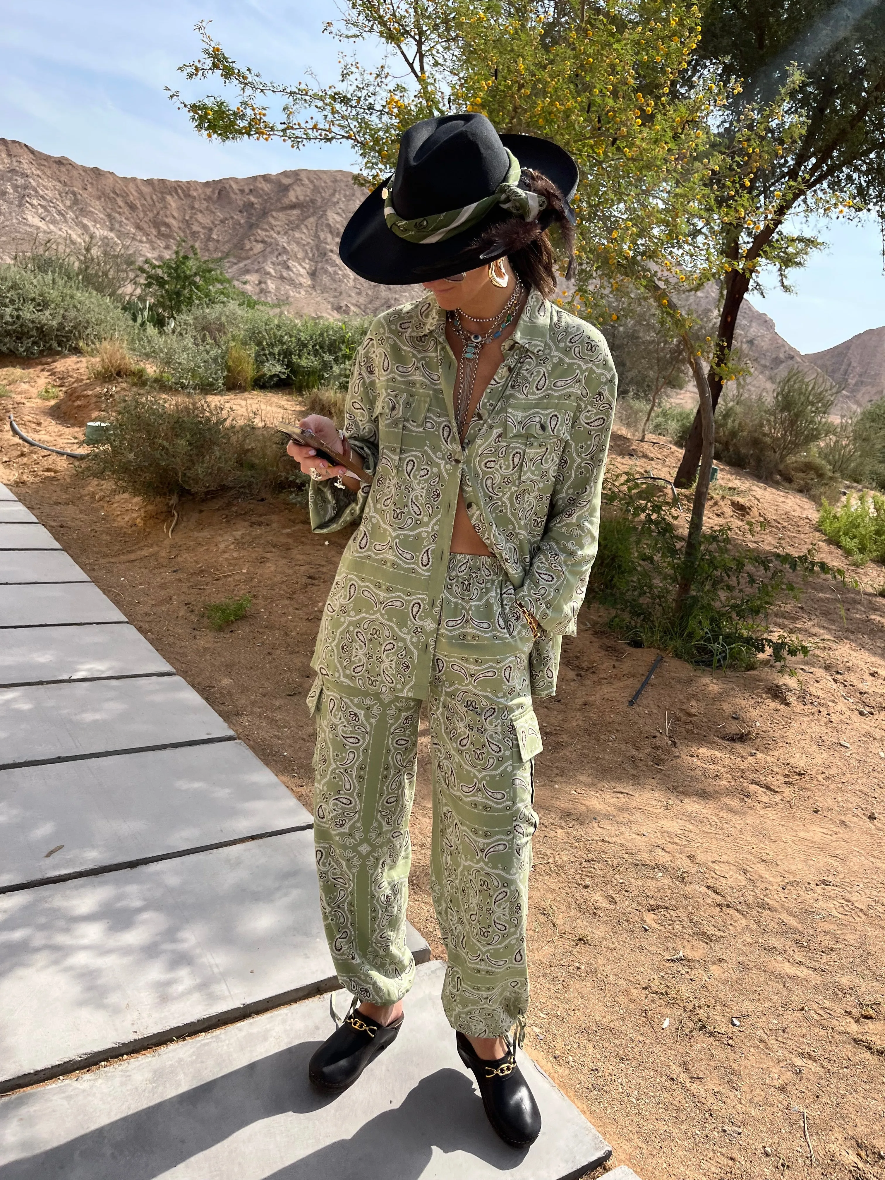 Khaki Bandana Cargo Trouser