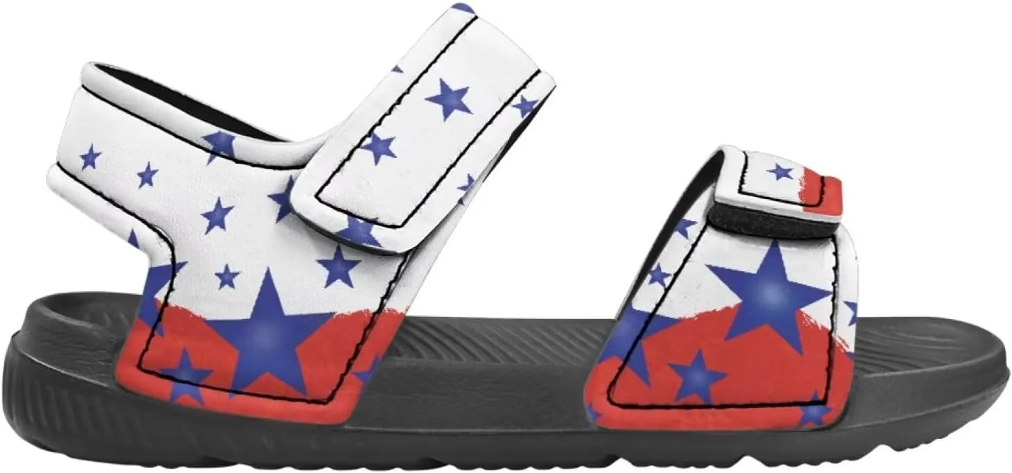 Kids Sandals Cartoon Car Print Athletic Sandals for Boys US 5 Causal Summer Sport Shoes with Adjustable Strap for Hiking Walking Beach Pool