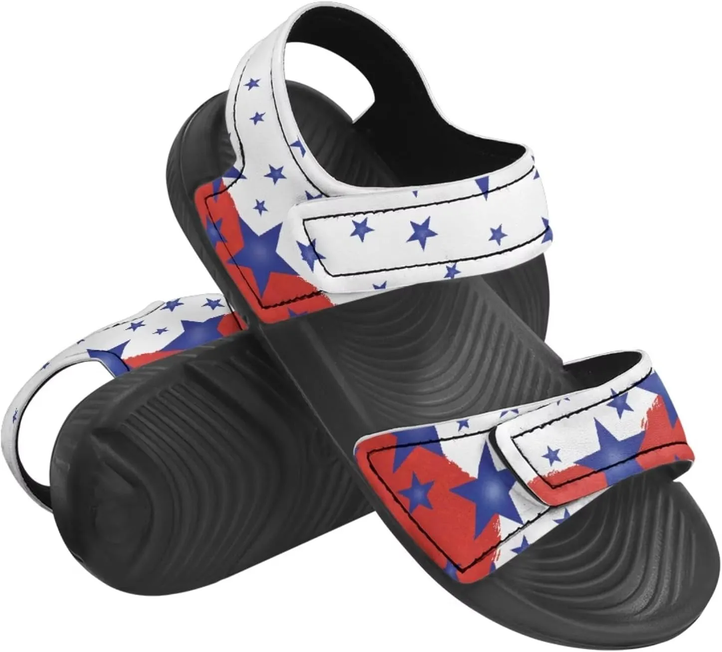 Kids Sandals Cartoon Car Print Athletic Sandals for Boys US 5 Causal Summer Sport Shoes with Adjustable Strap for Hiking Walking Beach Pool
