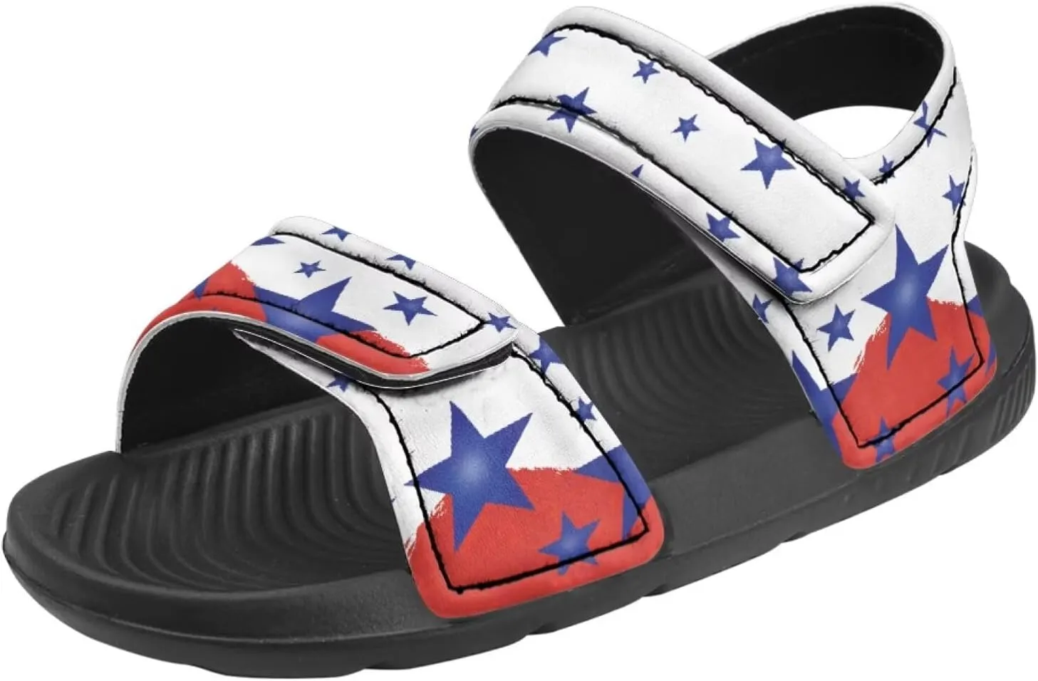 Kids Sandals Cartoon Car Print Athletic Sandals for Boys US 5 Causal Summer Sport Shoes with Adjustable Strap for Hiking Walking Beach Pool