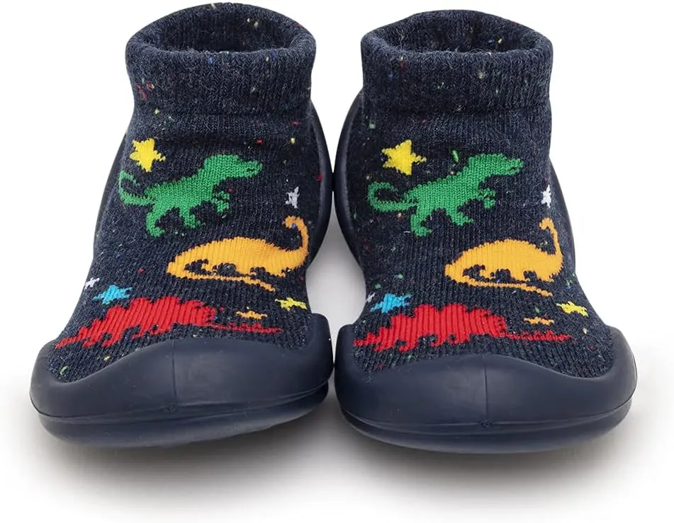 Komuello Toddler Boy Shoes, Premium Materials, Breathable, Washable, Non-Slip, Stay-On, Durable, Cotton Socks with Air Pocket Cushion for Indoor and Outdoor - BPA Free Toddler Shoes for Boys