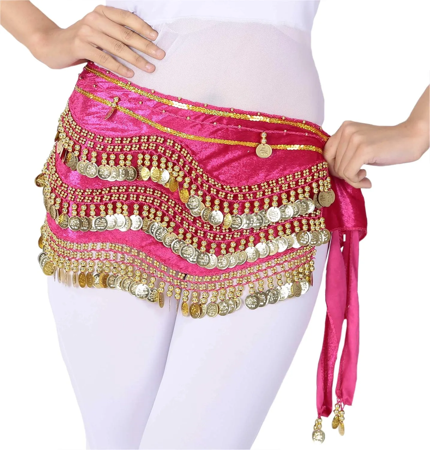 Lauthen.S 248 Coins Belly Dance Hip Scarf Tribal Belt Halloween Gypsy Costume Accessory