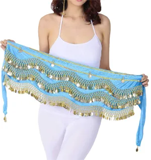 Lauthen.S 248 Coins Belly Dance Hip Scarf Tribal Belt Halloween Gypsy Costume Accessory